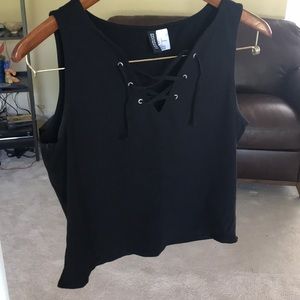 H&M lace up crop top